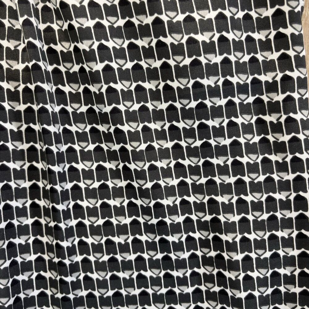Vtg Y2K Geometric Black Gray Womens Tank XS Going Out Top Silky Layering Piece - Picture 2 of 11